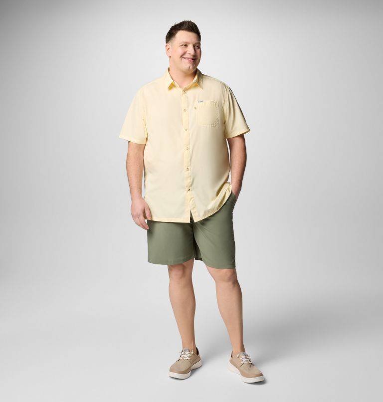 Men’s PFG Slack Tide Camp Shirt - Big, Color: Lemon Wash, image 2