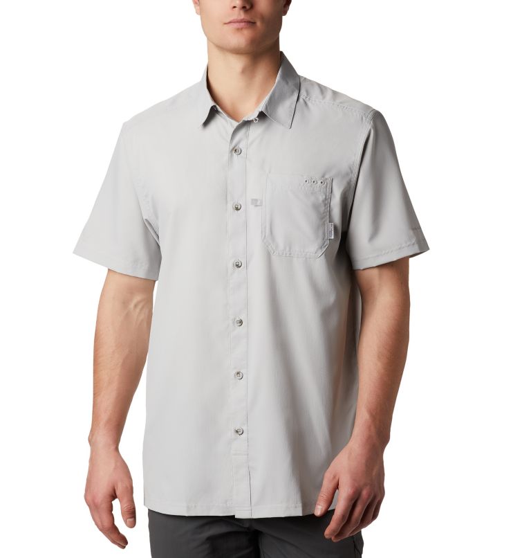 Men's PFG Slack Tide Camp Shirt - Tall, Color: Cool Grey, image 1