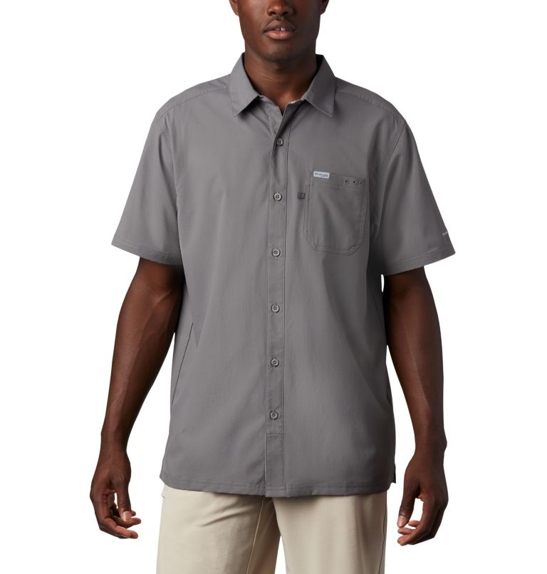 Men's PFG Slack Tide Camp Shirt - Tall, Color: City Grey, image 1