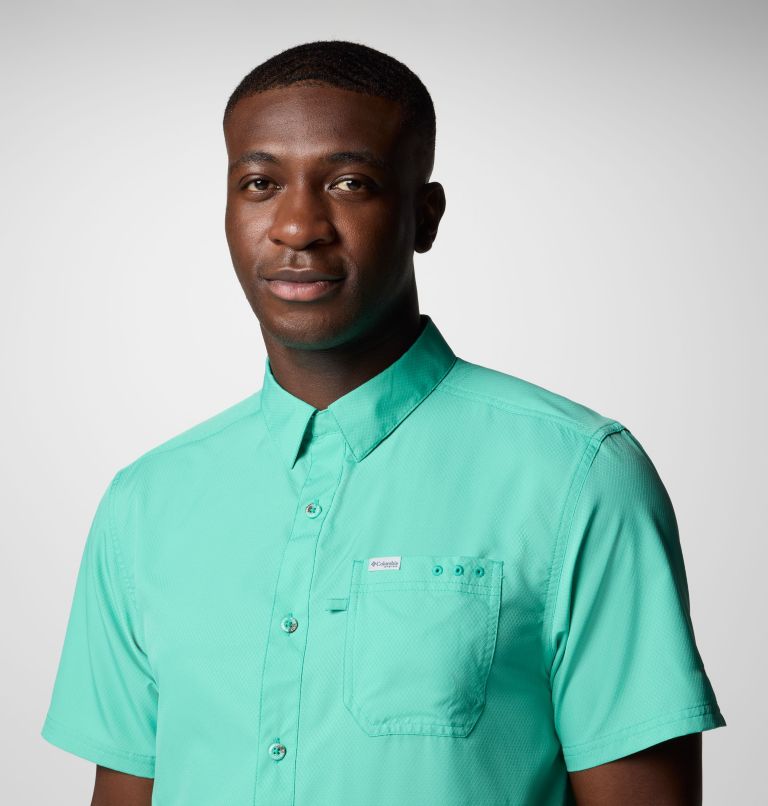 Men’s PFG Slack Tide Camp Shirt - Tall, Color: Glaze Green, image 5