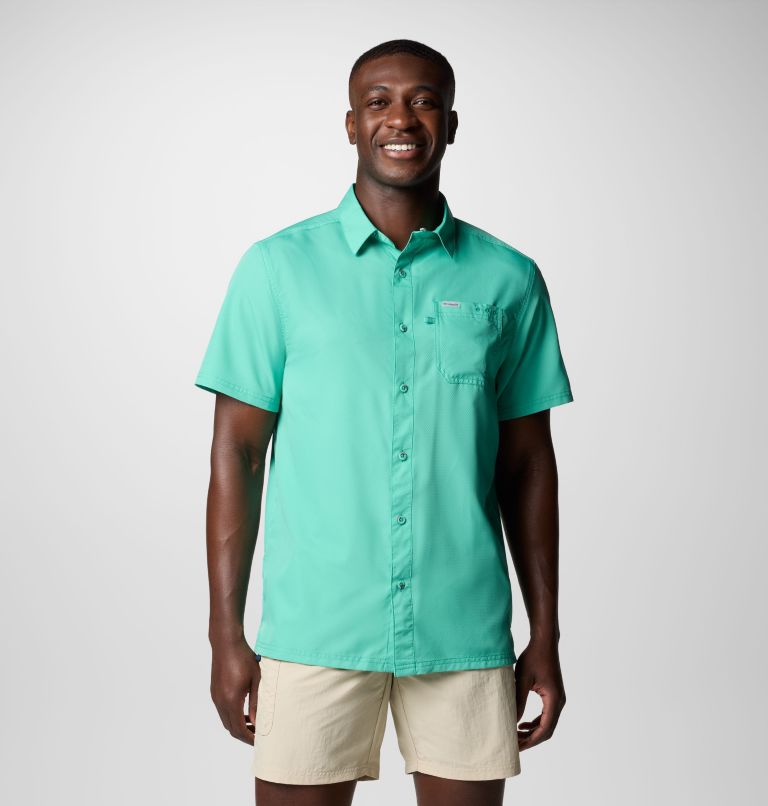 Men’s PFG Slack Tide Camp Shirt - Tall, Color: Glaze Green, image 1