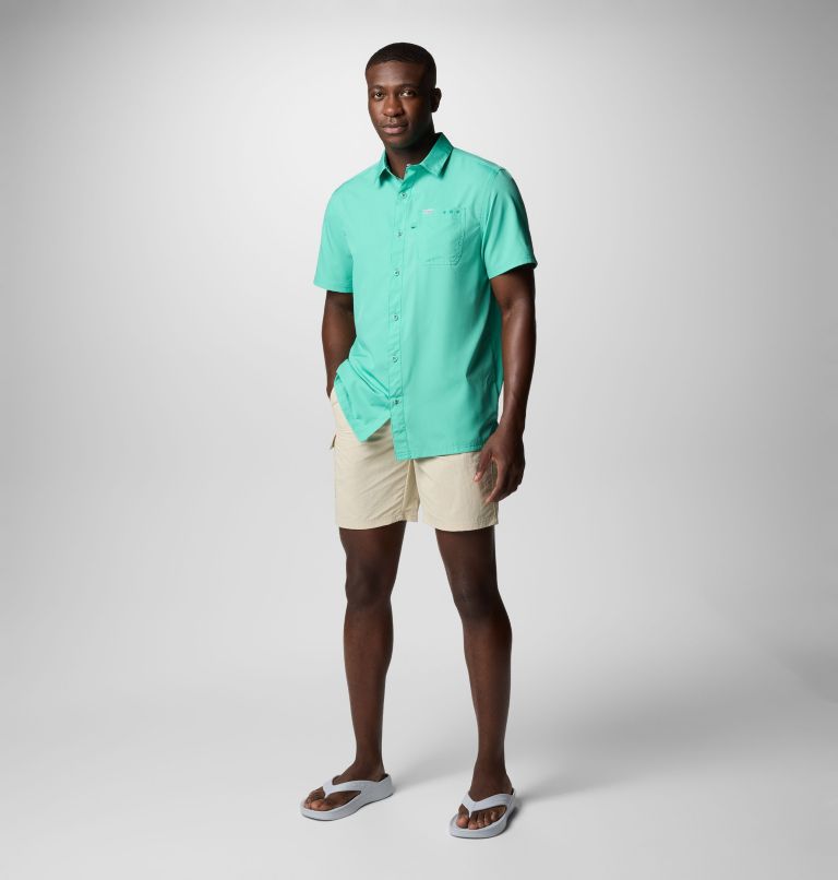 Men’s PFG Slack Tide Camp Shirt - Tall, Color: Glaze Green, image 2