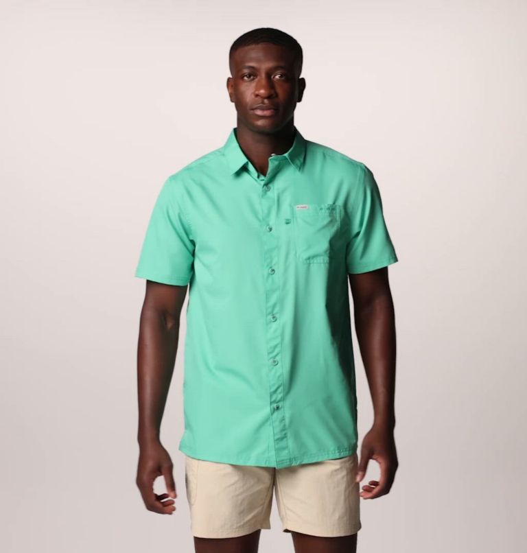 Men’s PFG Slack Tide Camp Shirt - Tall, Color: Glaze Green