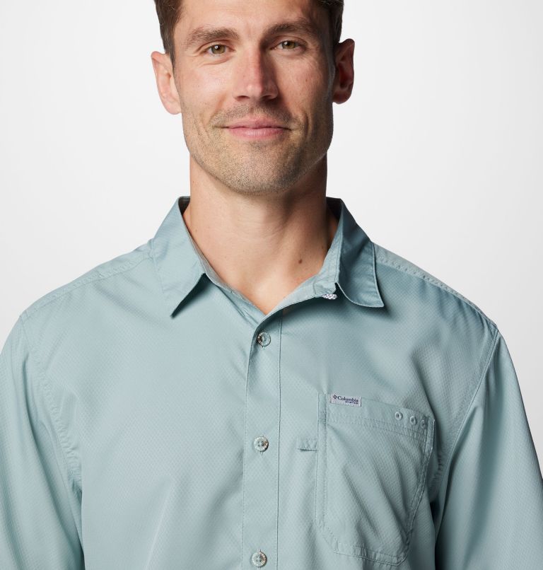 Men’s PFG Slack Tide Camp Shirt - Tall, Color: Crushed Blue, image 5