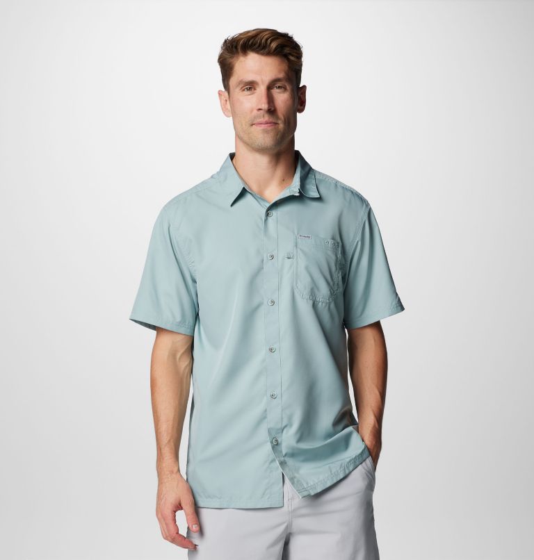 Men’s PFG Slack Tide Camp Shirt - Tall, Color: Crushed Blue, image 1