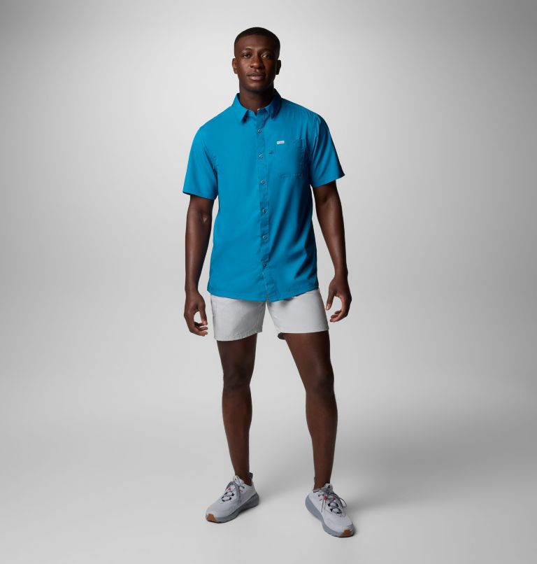 Men’s PFG Slack Tide Camp Shirt - Tall, Color: Blue Echo, image 2
