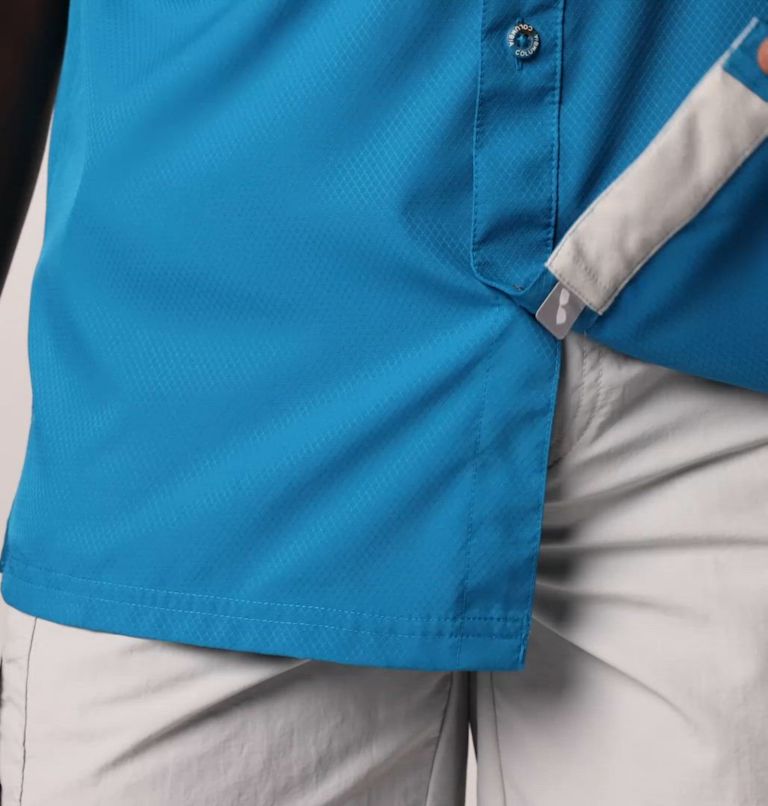 Men’s PFG Slack Tide Camp Shirt - Tall, Color: Blue Echo