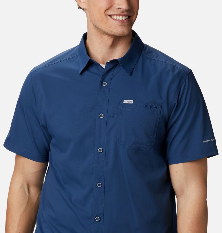 Men's PFG Slack Tide Camp Shirt - Tall, Color: Carbon, image 4