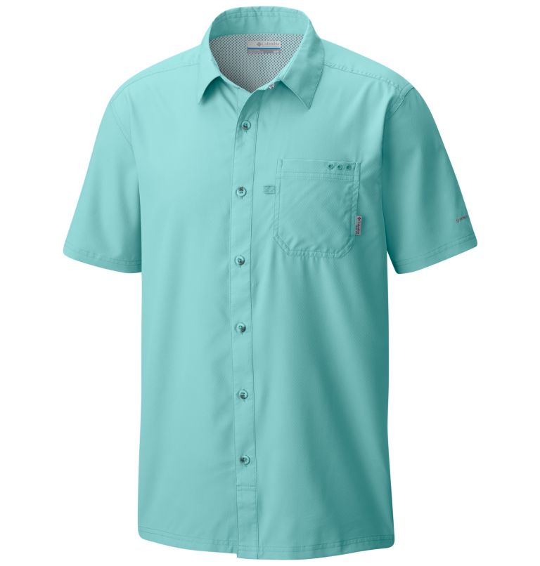 Men's PFG Slack Tide Camp Shirt - Tall, Color: Gulf Stream, image 1