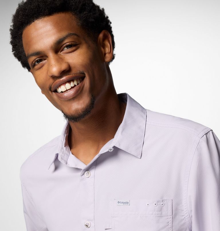 Men’s PFG Slack Tide Camp Shirt - Tall, Color: Lavender Pearl, image 5