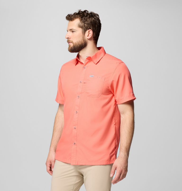 Men’s PFG Slack Tide Camp Shirt - Tall, Color: Melonade, image 4