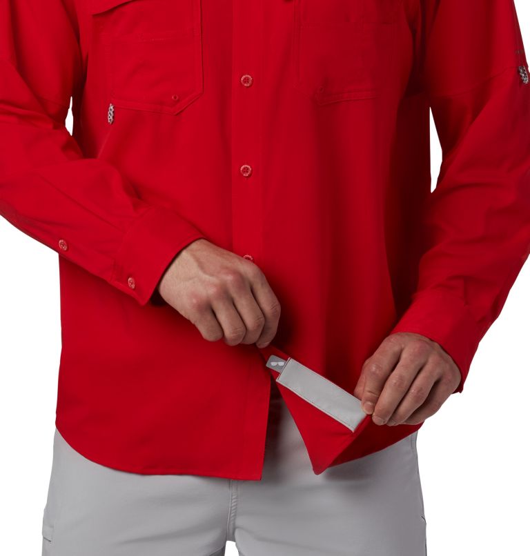 Men’s PFG Blood and Guts III Long Sleeve Woven Shirt, Color: Red Spark, image 4
