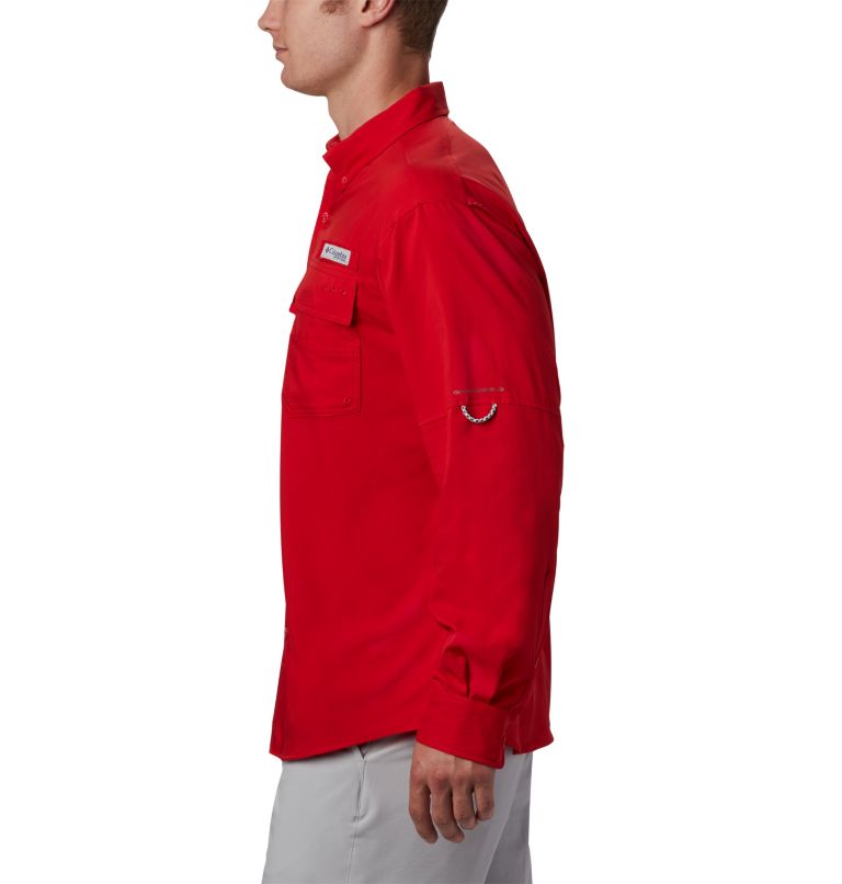 Men’s PFG Blood and Guts III Long Sleeve Woven Shirt, Color: Red Spark, image 6