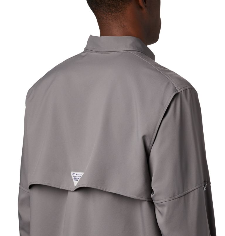 Men’s PFG Blood and Guts III Long Sleeve Woven Shirt - Big, Color: City Grey, image 4
