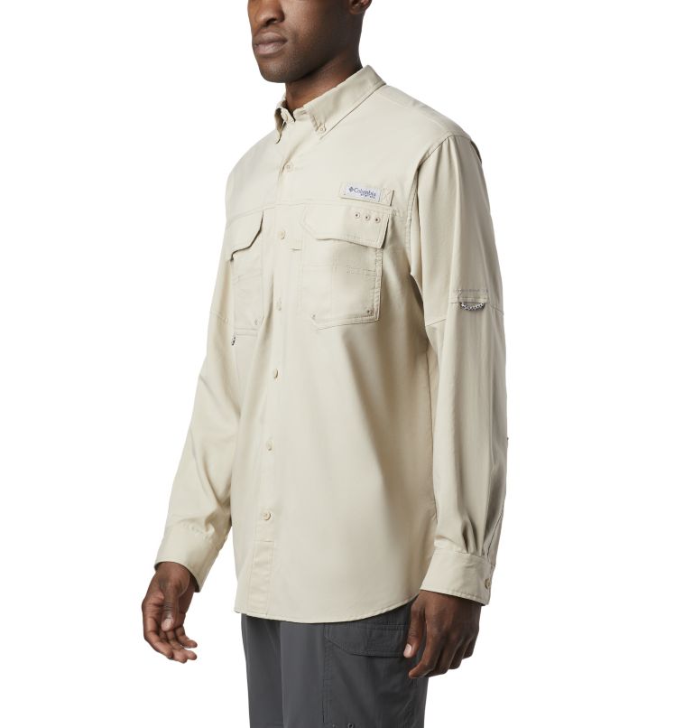 Men’s PFG Blood and Guts III Long Sleeve Woven Shirt - Big, Color: Fossil, image 1