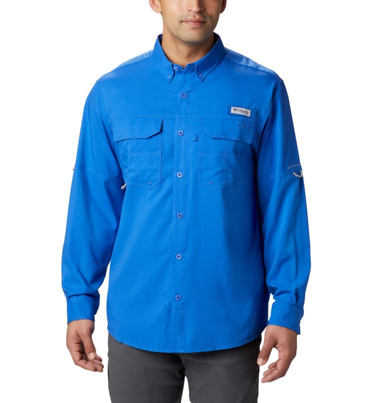 Men’s PFG Blood and Guts III Long Sleeve Woven Shirt - Tall, Color: Vivid Blue, image 1