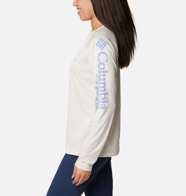 Thumbnail: Women’s PFG Tidal Tee II Long Sleeve Shirt, Color: Stone, Fairytale Logo, image 3