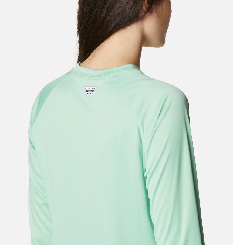 Haut à manches longues PFG Tidal Tee II Femme, Color: Kelp, Stormy Blue Logo, image 5