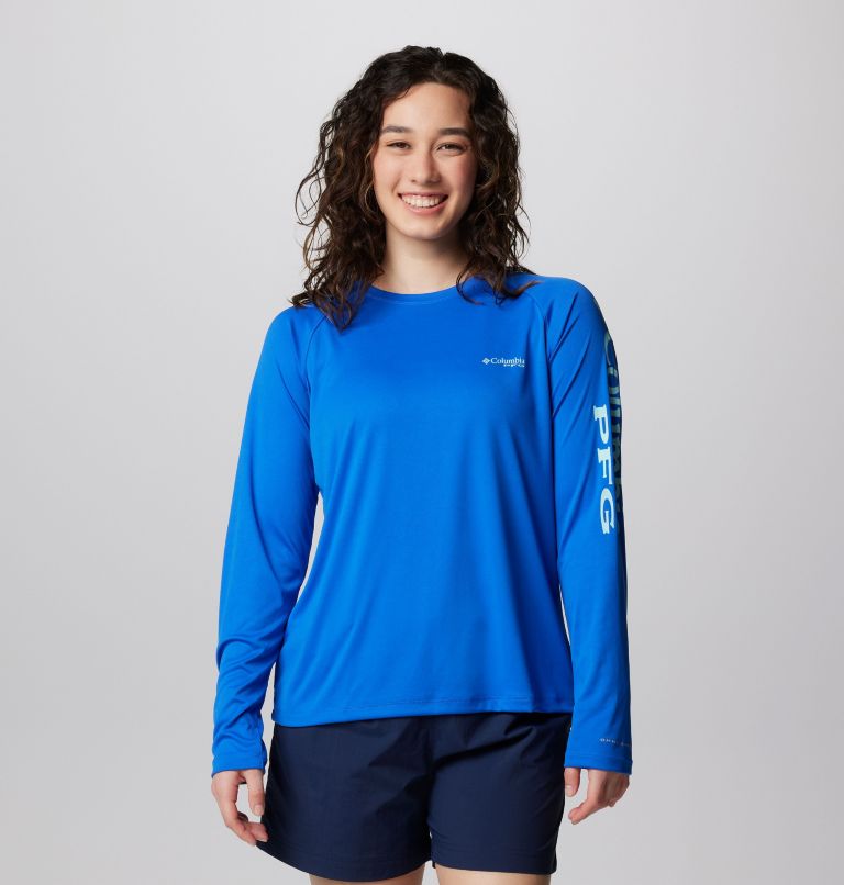  Columbia Women's Tidal Tee 1/4 Zip, Blue Macaw/Gulf