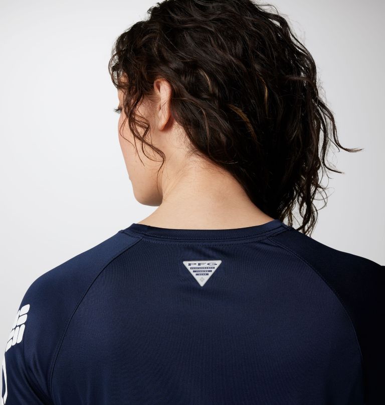 Women's PFG Tidal Tee II Long Sleeve Shirt, Color: Collegiate Navy, White Logo, image 6