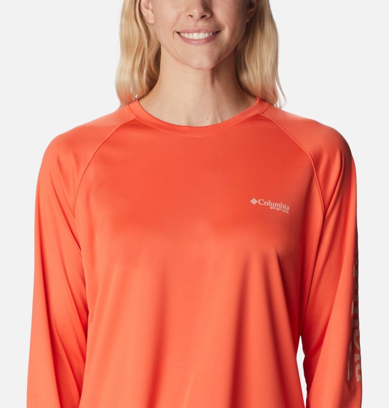 Tidal Tee II Long Sleeve | 804 | L, Color: Corange, Light Coral Logo, image 4