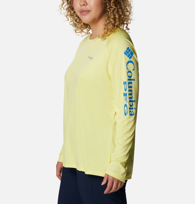 Tidal Tee II Long Sleeve | 759 | 2X, Color: Sunnyside, Azure Blue Logo, image 3