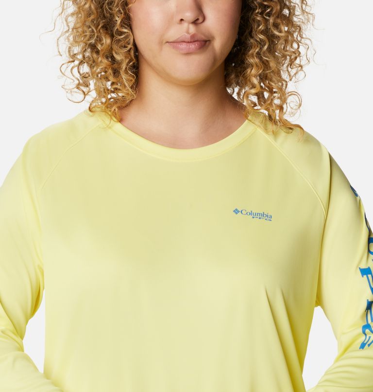 Tidal Tee II Long Sleeve | 759 | 2X, Color: Sunnyside, Azure Blue Logo, image 4