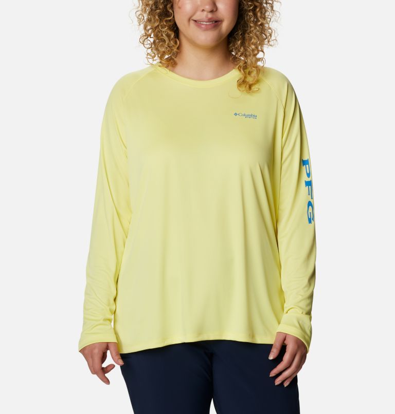 Tidal Tee II Long Sleeve | 759 | 2X, Color: Sunnyside, Azure Blue Logo, image 1