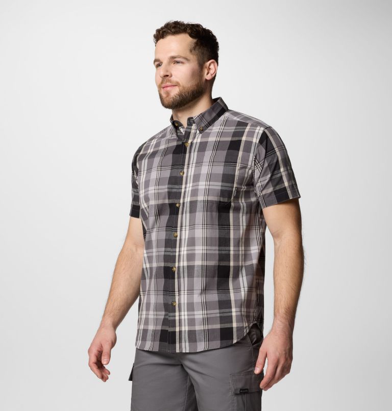 Men's Rapid Rivers II Short Sleeve Shirt, Color: City Grey Multi Plaid, image 4