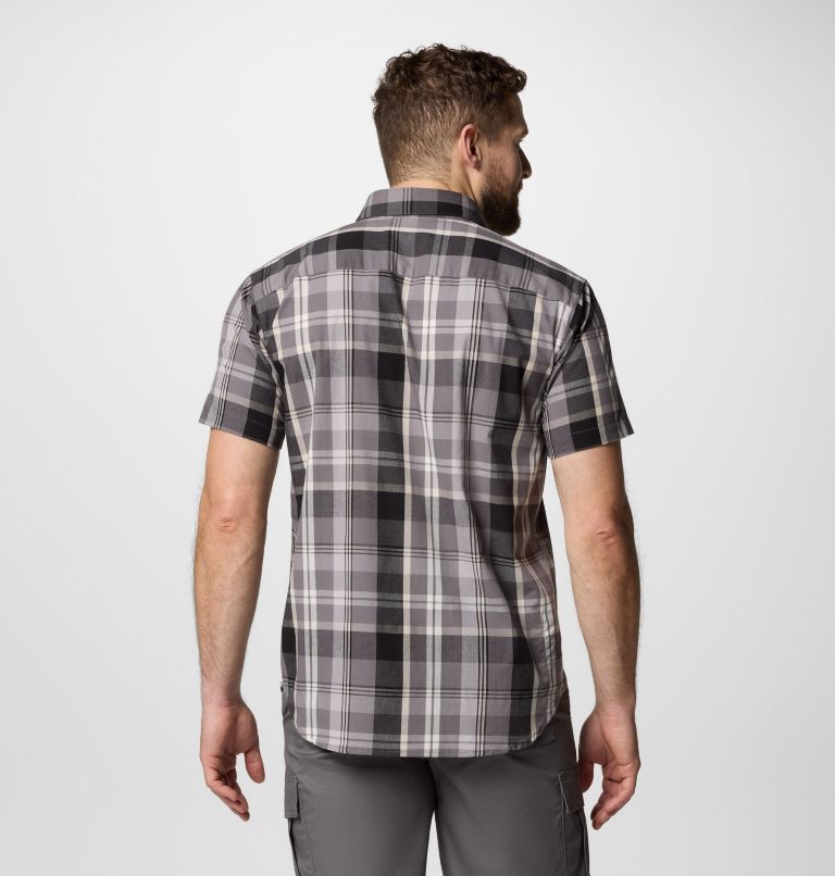 Men's Rapid Rivers II Short Sleeve Shirt, Color: City Grey Multi Plaid, image 3