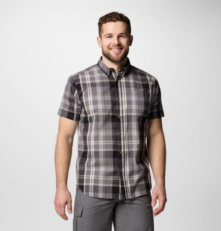 Men's Rapid Rivers II Short Sleeve Shirt, Color: City Grey Multi Plaid, image 1