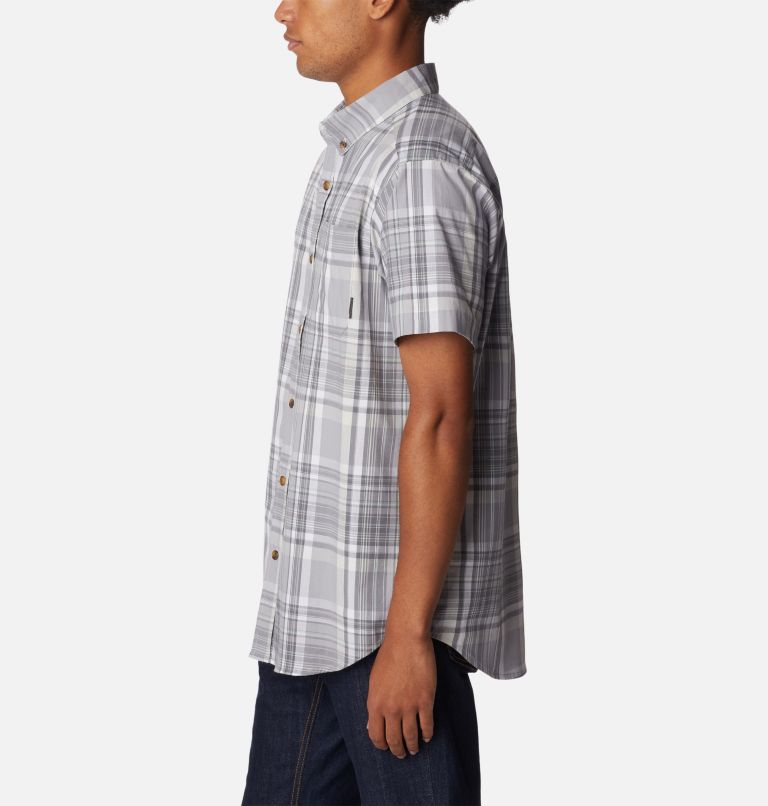 Men’s Rapid Rivers II Casual Short Sleeve Shirt, Color: Columbia Grey Plaid, image 3