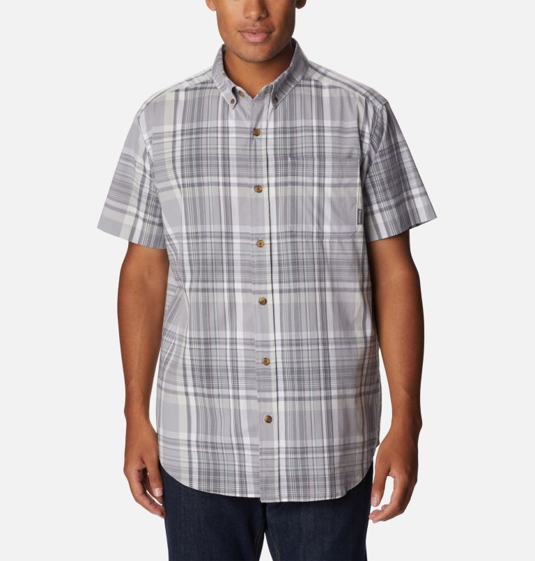 Men’s Rapid Rivers II Casual Short Sleeve Shirt, Color: Columbia Grey Plaid, image 1