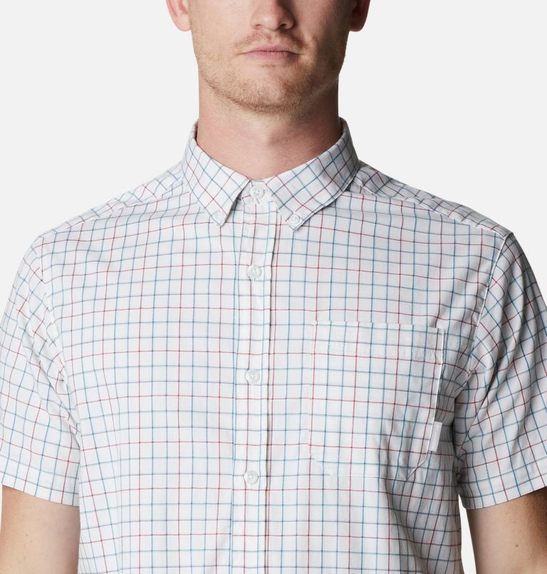 Men's Rapid Rivers II Short Sleeve Shirt, Color: White Grid, image 4