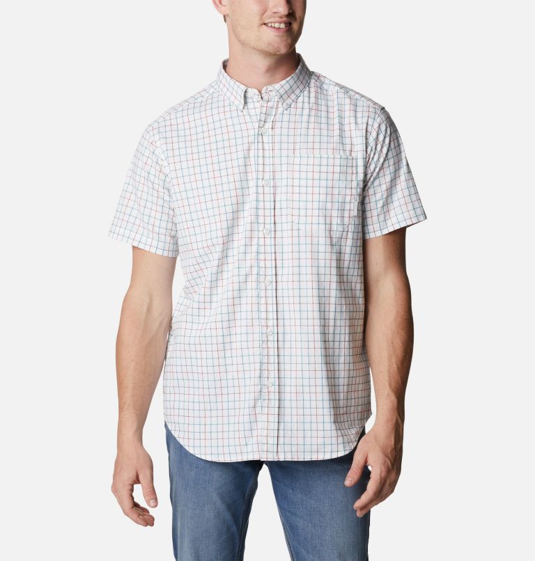 Thumbnail: Men's Rapid Rivers II Short Sleeve Shirt, Color: White Grid, image 1