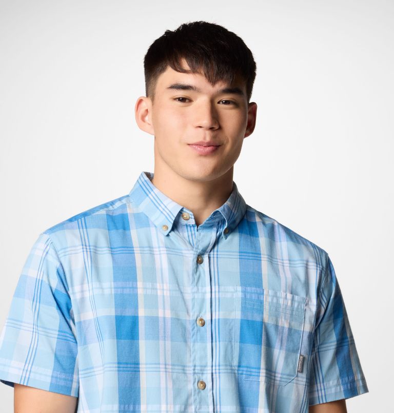 Men's Rapid Rivers II Short Sleeve Shirt, Color: Ripple Blue Multi Plaid, image 5