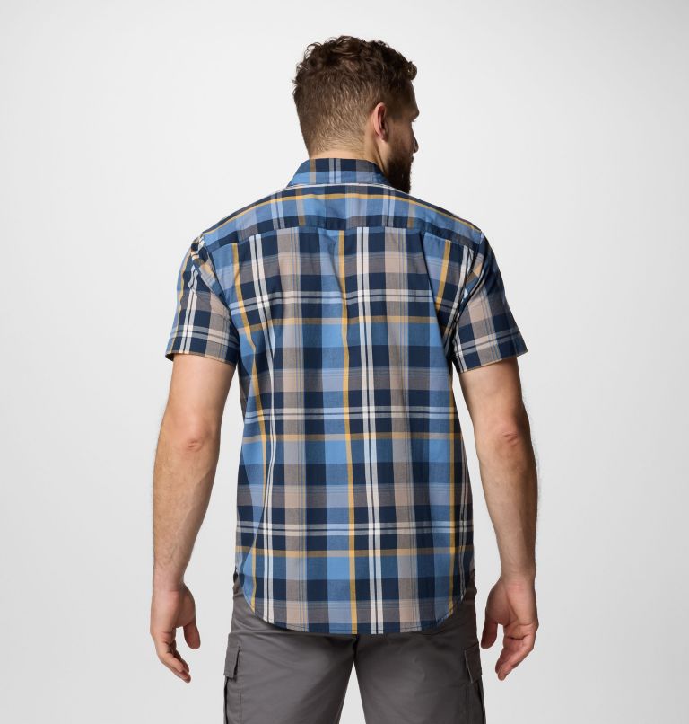 Men's Rapid Rivers II Short Sleeve Shirt, Color: Collegiate Navy Multi Plaid, image 3