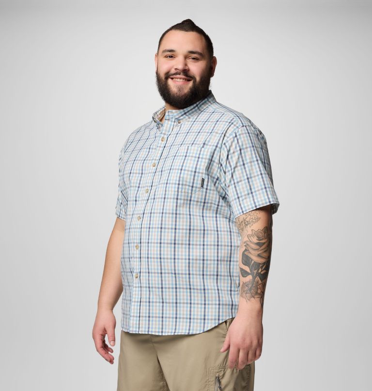 Men's Rapid Rivers II Short Sleeve Shirt – Big, Color: Ripple Blue Multi Gingham, image 4