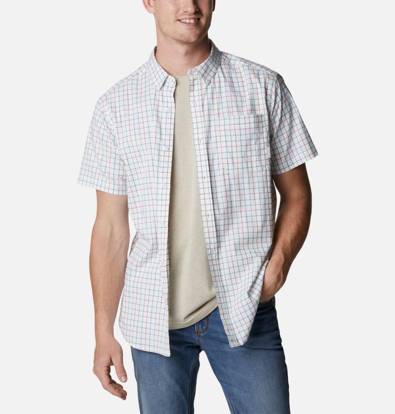 Thumbnail: Men's Rapid Rivers II Short Sleeve Shirt – Tall, Color: White Grid, image 5