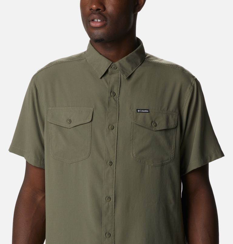 Thumbnail: Men's Utilizer II Solid Short Sleeve Shirt, Color: Stone Green, image 4