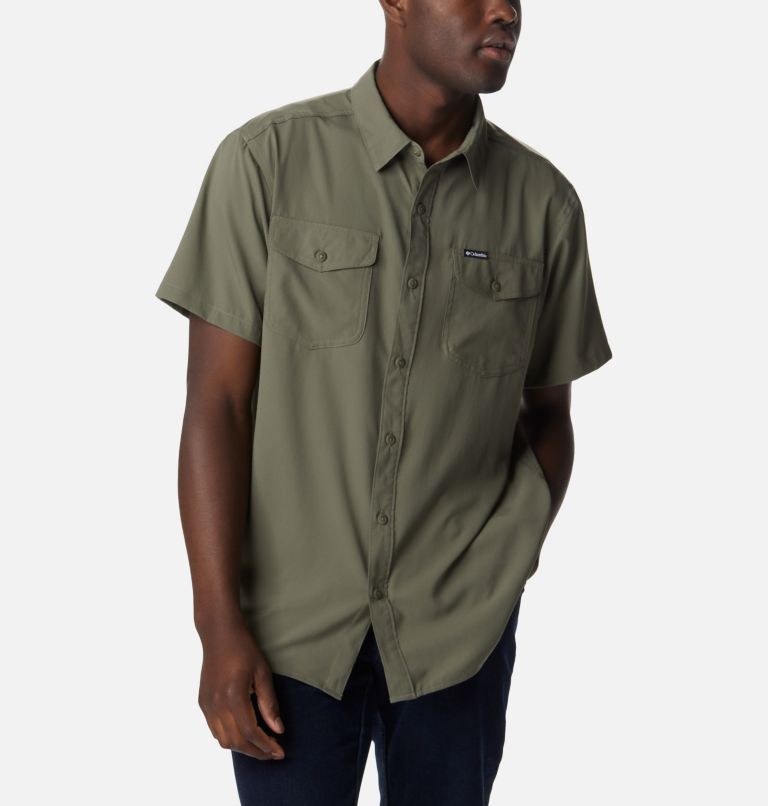 Thumbnail: Men's Utilizer II Solid Short Sleeve Shirt, Color: Stone Green, image 5