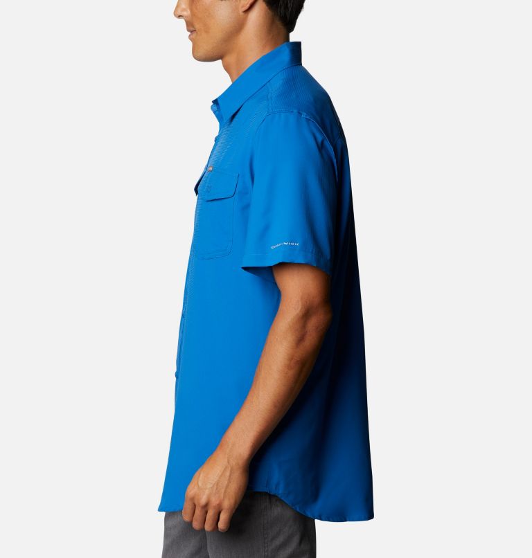 Thumbnail: Men's Utilizer II Solid Short Sleeve Shirt, Color: Bright Indigo, image 3