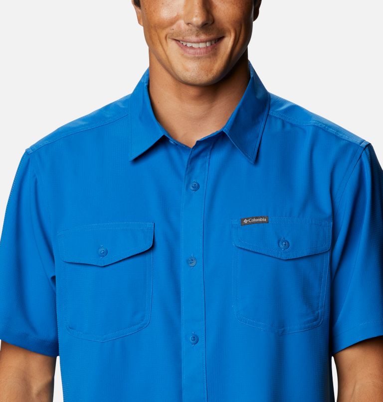 Columbia 1577761 Men's Utilizer II Solid Performance Short-Sleeve Shirt - Azure Blue - 2XL