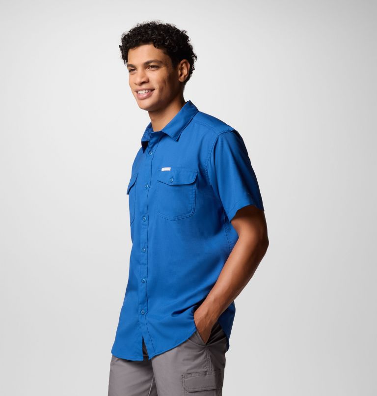 Men's Utilizer II Solid Short Sleeve Shirt, Color: Mountain Blue, image 4