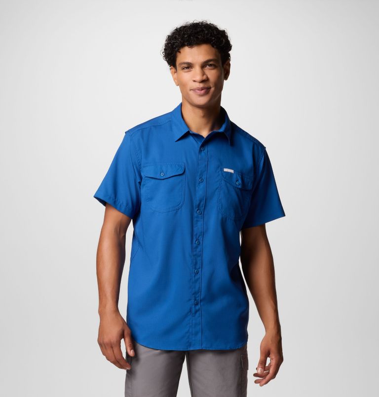 Men's Utilizer II Solid Short Sleeve Shirt, Color: Mountain Blue, image 1
