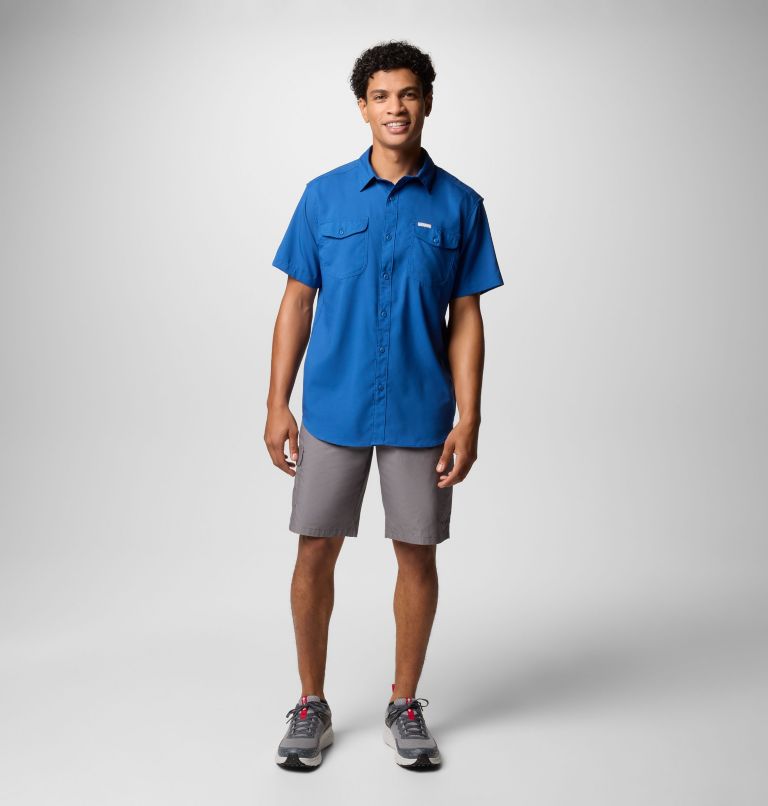 Men's Utilizer II Solid Short Sleeve Shirt, Color: Mountain Blue, image 2