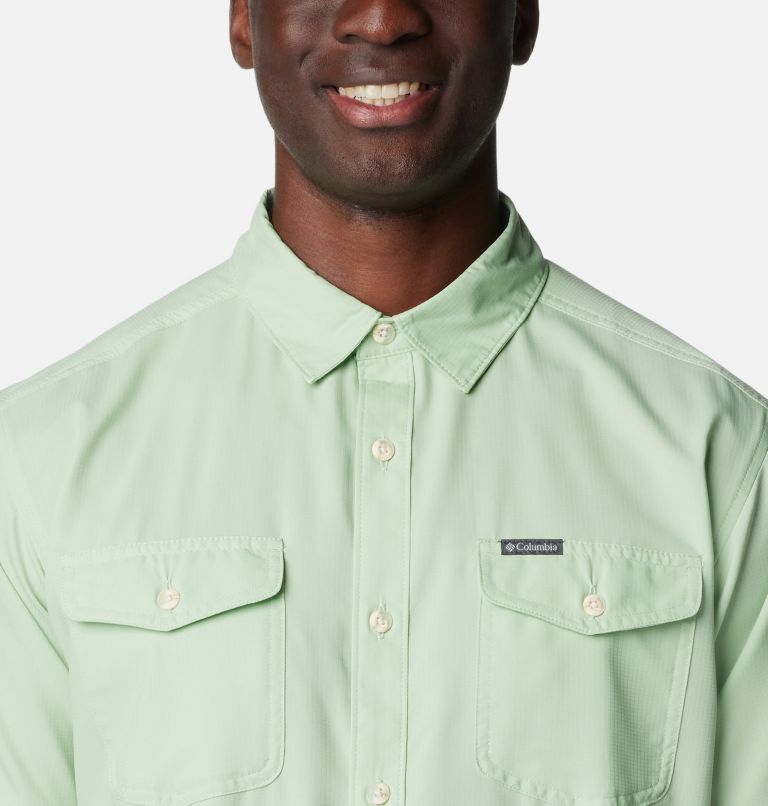 Camicia a maniche corte in tinta unita Utilizer II da uomo, Color: Sage Leaf, image 4