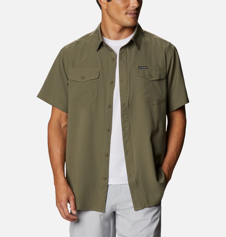 Columbia Utilizer II Solid Short Sleeve Shirt XL Stone Green Male