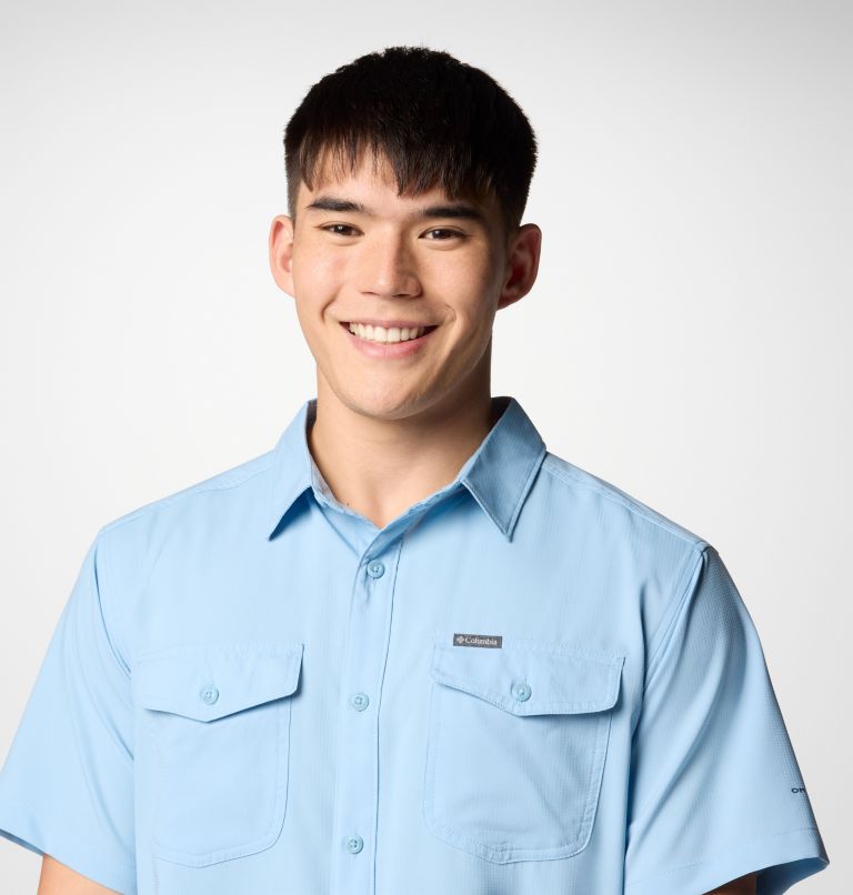 Men's Utilizer II Solid Short Sleeve Shirt, Color: Ripple Blue, image 4