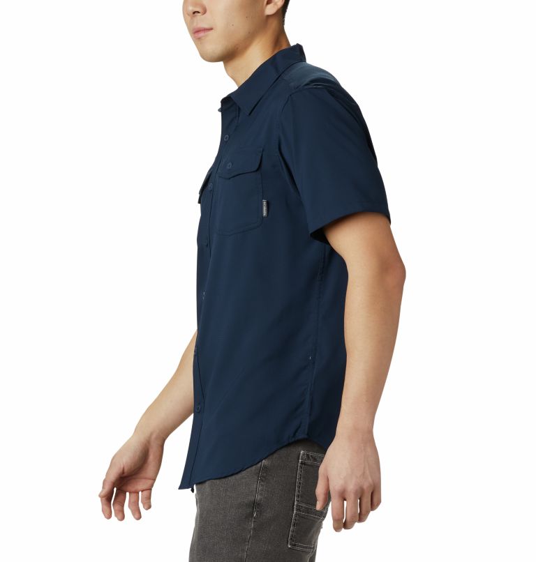 Camisa lisa de manga corta Utilizer II para hombre, Color: Collegiate Navy, image 3